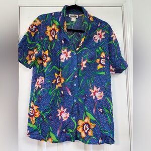 Vintage 80s Funky Top:Eclectic Grandpa/Rave/Festival/Bright/Colorful/Retro